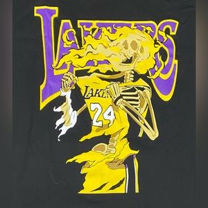 NEW Capn On Melrose Lakers Kobe Skeleton T Shirt Sz XL Shaka Heavy Tee
